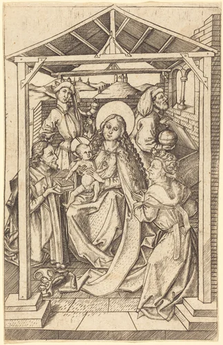 The Adoration of the Magi by Master E. S., print, 1460-1465