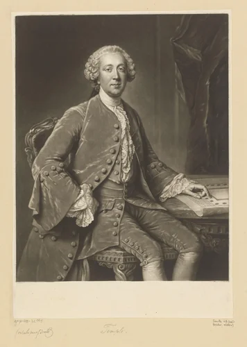 Portret van Richard Grenville-Temple by Richard Houston, print, 1757-1775