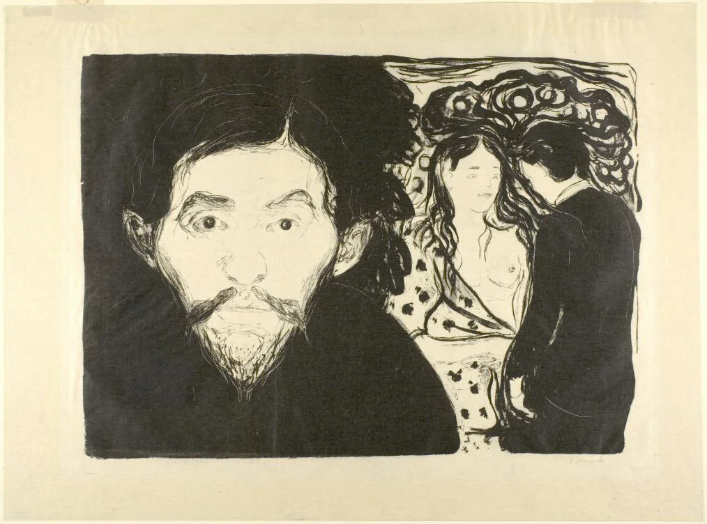 Jealousy I by Edvard Munch, print, 1896