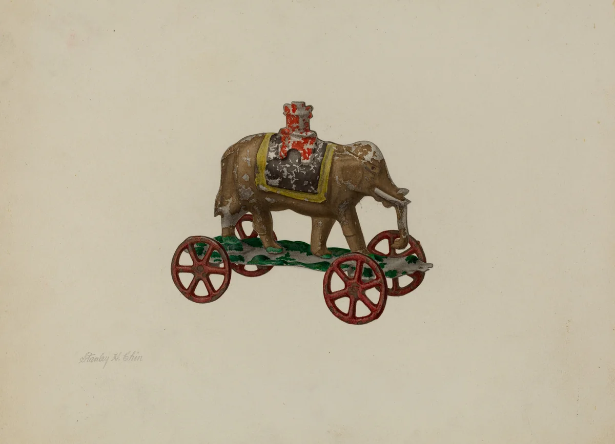 Toy Elephant by Stanley Chin, index of american design, 1941
