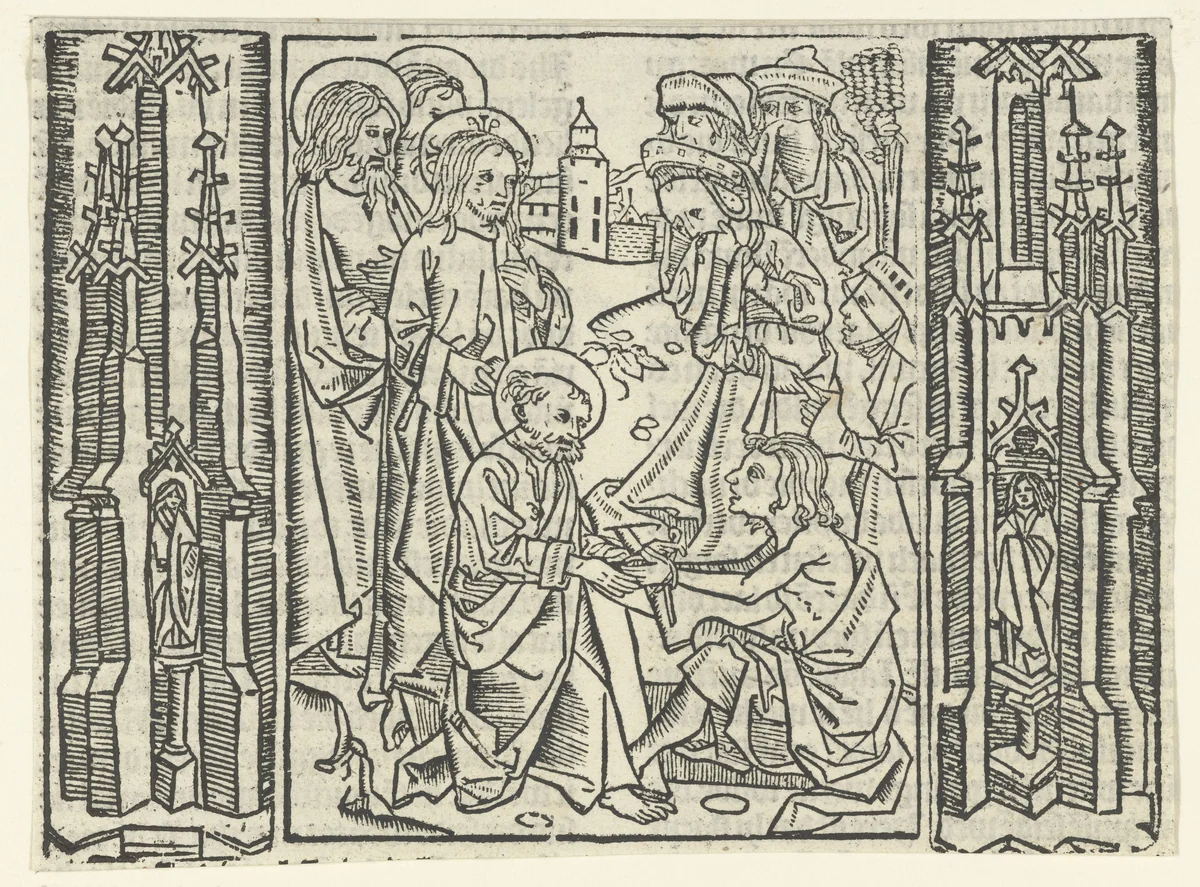 De opwekking van Lazarus by Unknown, print, 1450-1480