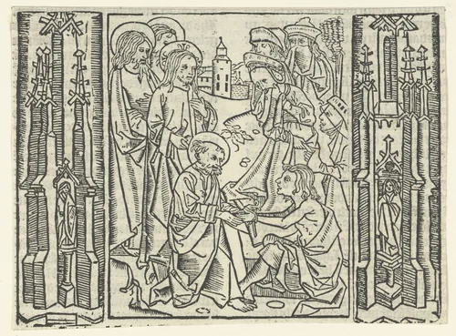 De opwekking van Lazarus by Unknown, print, 1450-1480