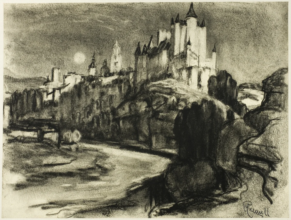 The Alcazar, Segovia by Joseph Pennell, drawing, 1898-1908
