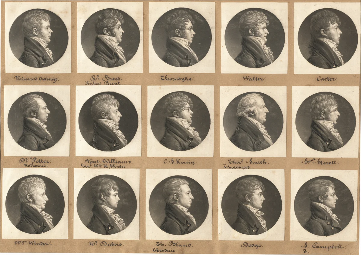Saint-Mémin Collection of Portraits, Group 27 by Charles B. J. Févret de Saint-Mémin, volume, 1803-1804