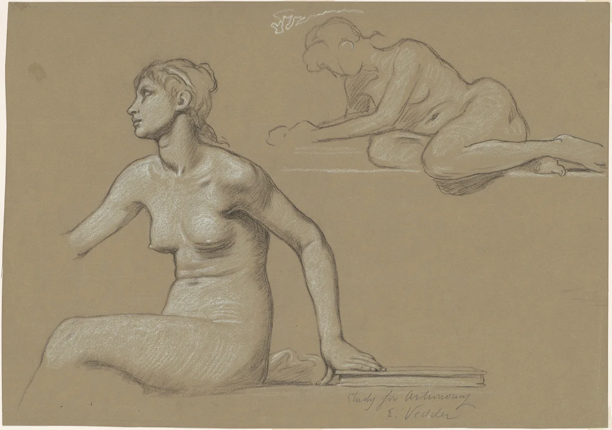 Study for "Astronomy" by Elihu Vedder, drawing, 1892