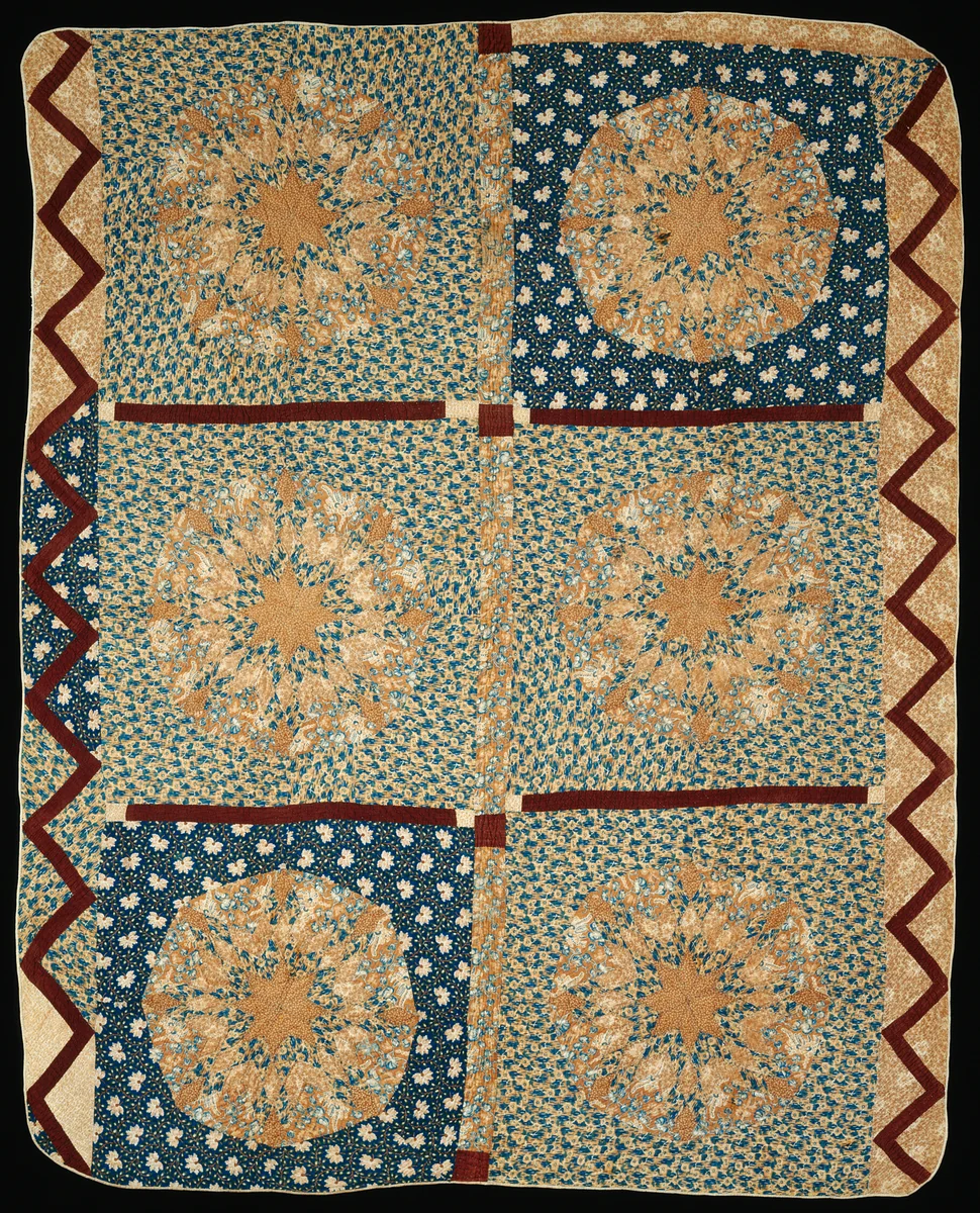 Bedcover (Sunburst Quilt) by United States, Kentucky, textile, 1810-1830