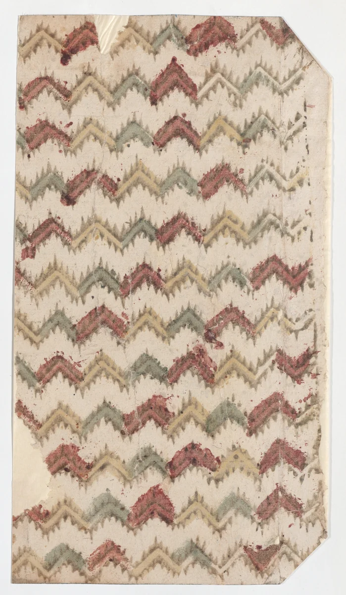 Sheet with overall zigzag pattern by anonymous, print, 1800-1900