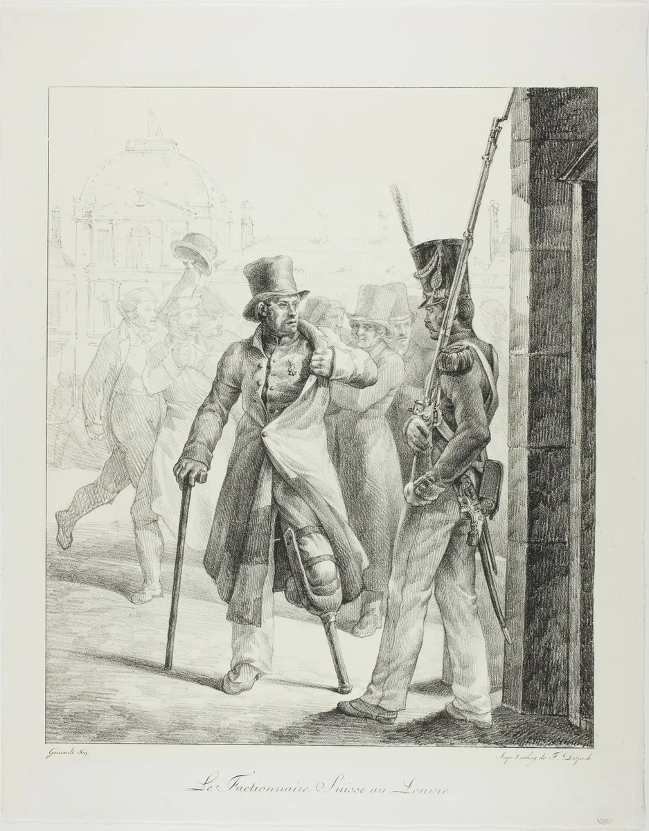 Swiss Sentry at the Louvre by Jean Louis André Théodore Géricault, print, 1819