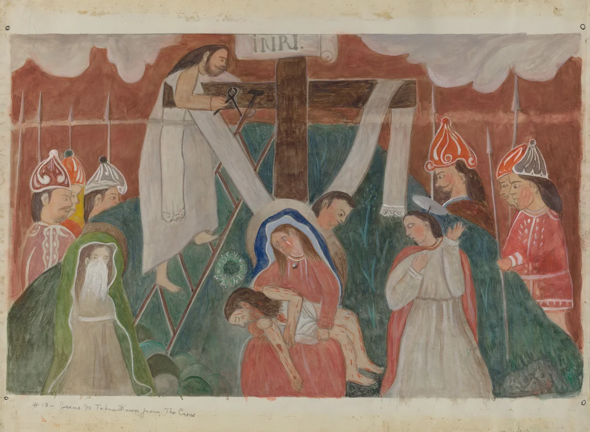 Station of the Cross No. 13: "Jesus is Taken Down from the Cross" by William Herbert, index of american design, 1936