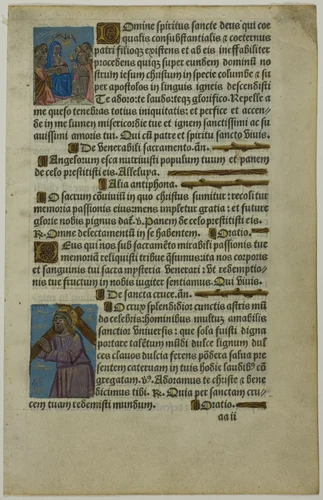 Pentecost and Christ Carrying the Cross by Unknown Artist, print, 1490-1510