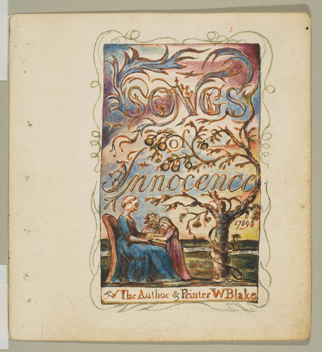 Songs of Innocence: Title Page by William Blake, print, 1789-1825