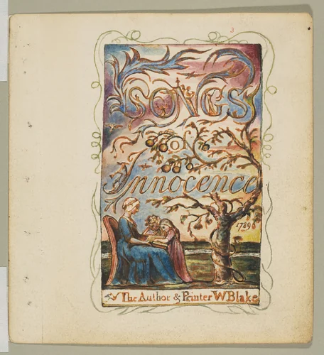 Songs of Innocence: Title Page by William Blake, print, 1789-1825
