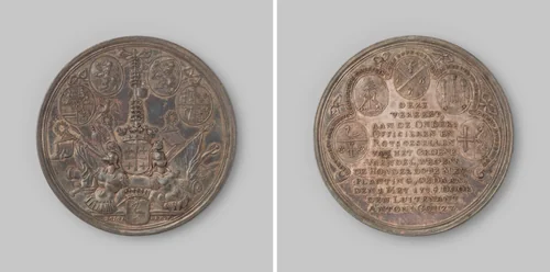 Honderdste planting van de Meiboom te 's Gravenhage by Martinus Holtzhey, metalwork, 1734