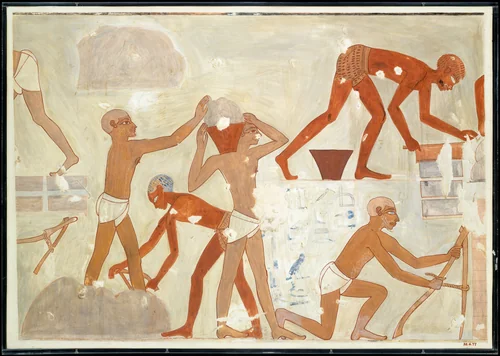 Brickmakers, Tomb of Rekhmire by Nina de Garis Davies, artwork, -1479--1425