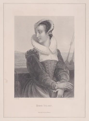 Mary, Queen of Scots returning to Scotland from Calais by Ferdinand Delannoy, print, 1825-1875