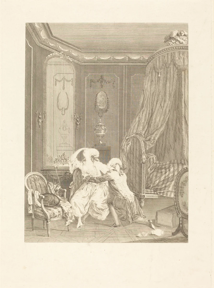 Le repentir tardif by Gerard Rene Le Vilain; Nicolas Lavreince, print, 1740-1836