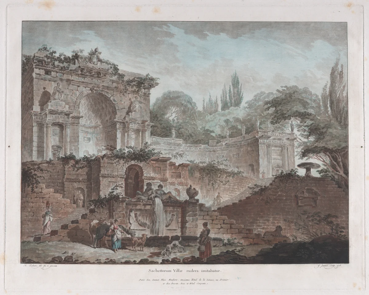 The Villa Sachetti by Jean François Janinet, print, 1778
