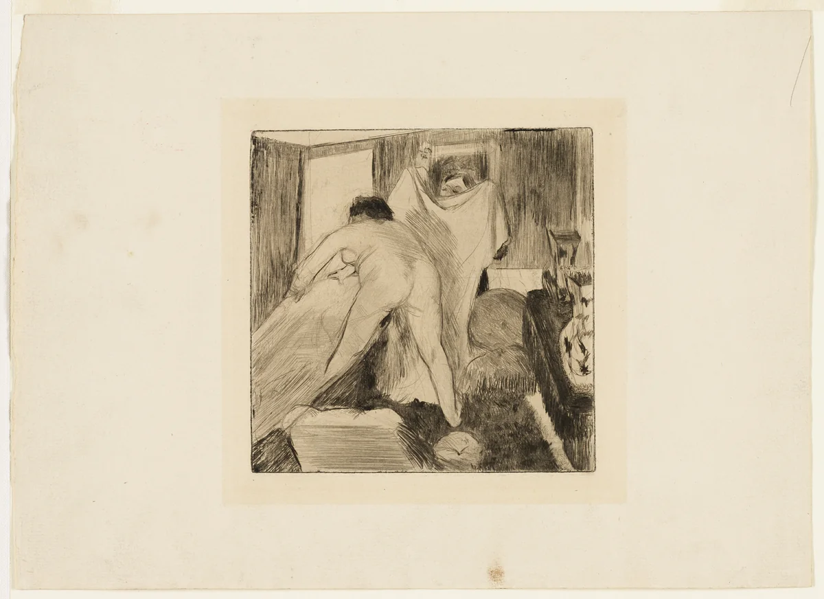 Leaving the Bath by Edgar Degas, print, 1879-1880