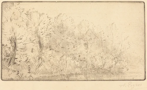 Along the River (Sur la riviere) by Alphonse Legros, print, 1837-1911