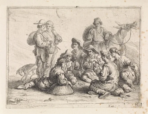 Kaartspelers by Cornelis de Wael, print, 1630-1648
