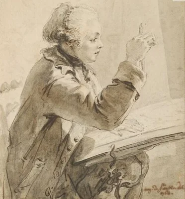 Portrait of Augustin de Saint-Aubin