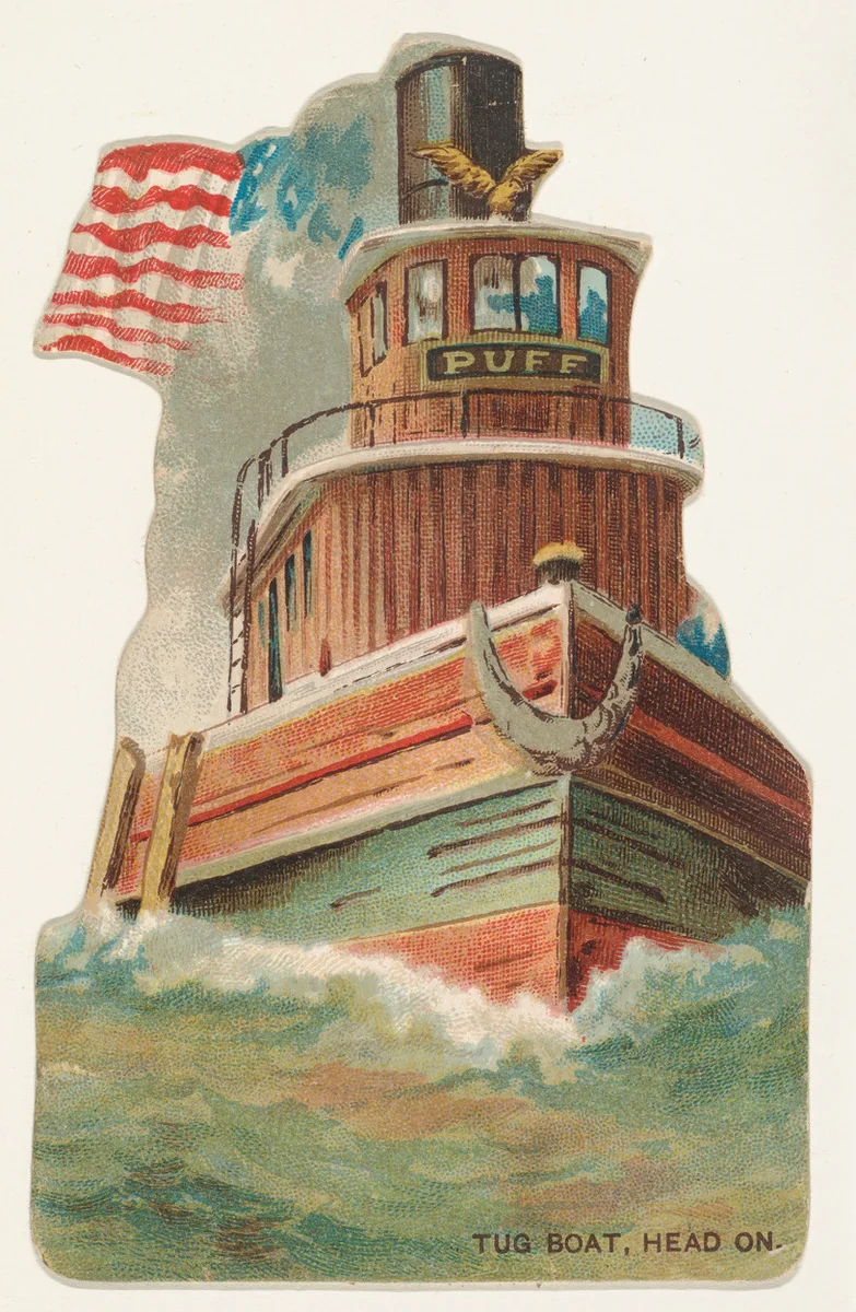 Tug Boat, Head On, from the Types of Vessels series (N139) issued by Duke Sons & Co. to promote Honest Long Cut Tobacco by W. Duke, Sons & Co., print, 1889