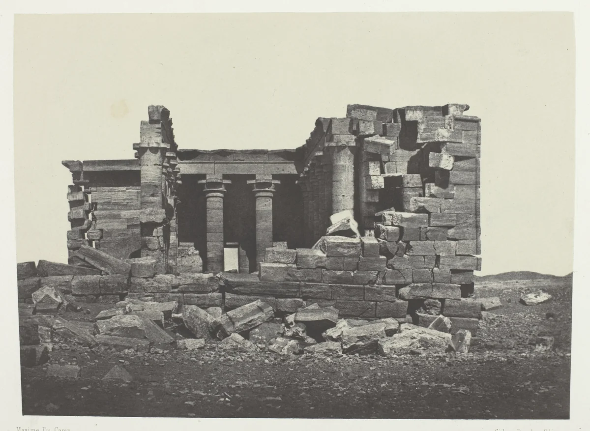 Temple De Maharakkah (Hièra Sycaminos Des Grecs); Nubie, plate 96 from the album "Egypte, Nubie, Palestine et Syrie" (1852) by Maxime Du Camp, photograph, 1849-1851