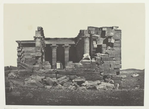 Temple De Maharakkah (Hièra Sycaminos Des Grecs); Nubie, plate 96 from the album "Egypte, Nubie, Palestine et Syrie" (1852) by Maxime Du Camp, photograph, 1849-1851