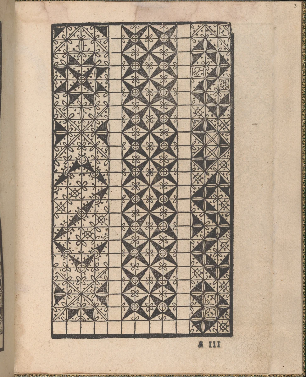 Ornamento delle belle & virtuose donne, page 2 (verso) by Matteo Pagano, book, 1554