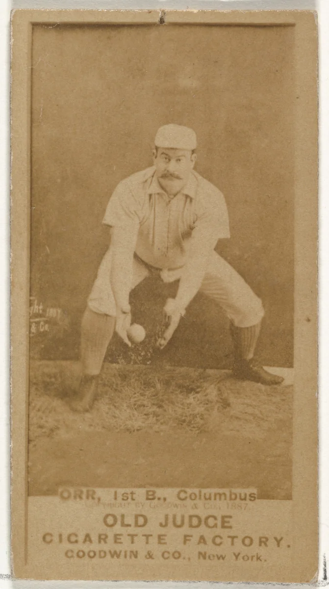 David L. "Dave" Orr, 1st Base, Cleveland, from the Old Judge series (N172) for Old Judge Cigarettes by Goodwin & Company, photograph, 1887