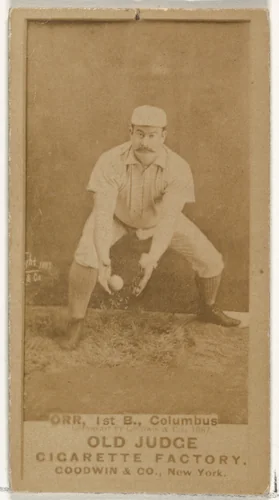 David L. "Dave" Orr, 1st Base, Cleveland, from the Old Judge series (N172) for Old Judge Cigarettes by Goodwin & Company, photograph, 1887
