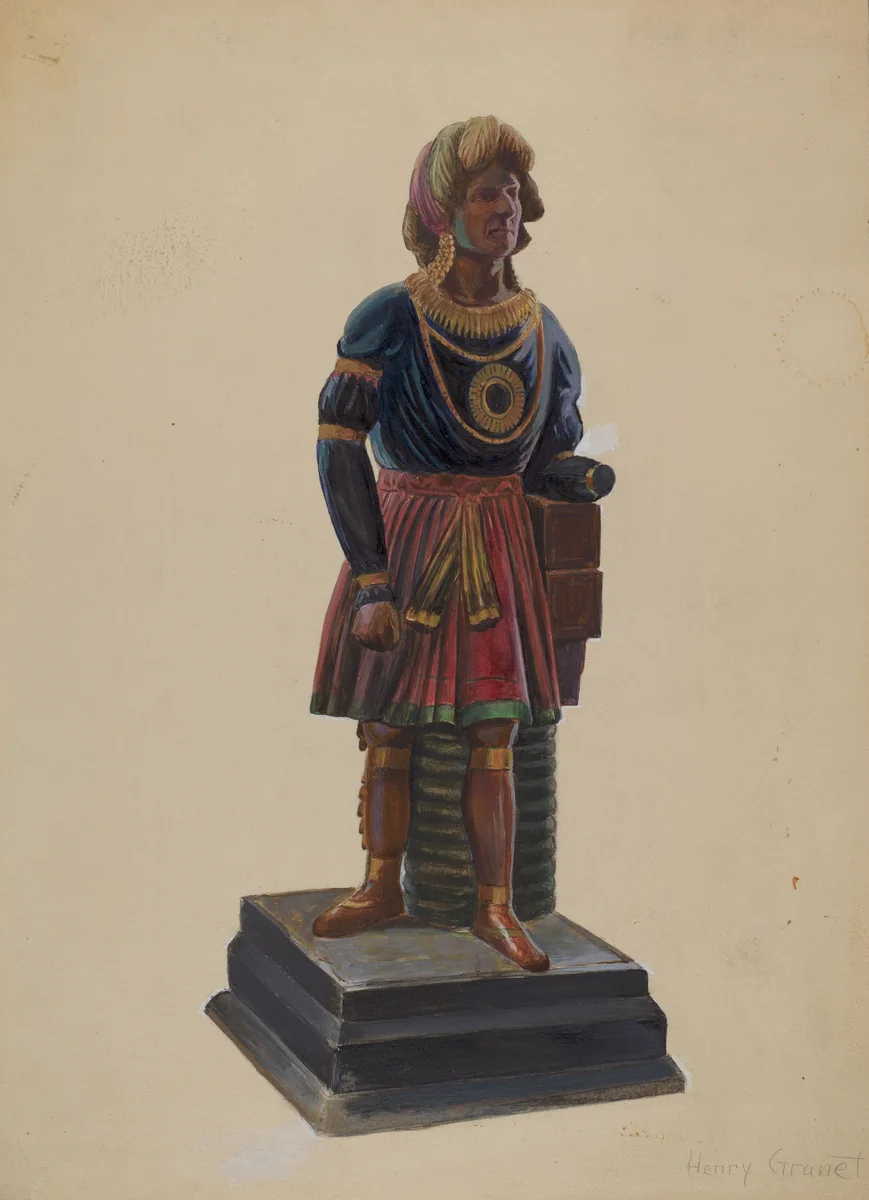 Cigar Store Indian by Henry Granet, index of american design, 1936