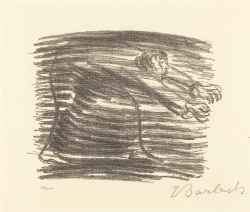 Walk in the Shadow by Ernst Barlach, print, 1922