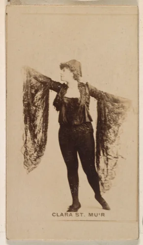Clara St. Muir, from the Actresses series (N245) issued by Kinney Brothers to promote Sweet Caporal Cigarettes by Kinney Brothers Tobacco Company, photograph, 1890