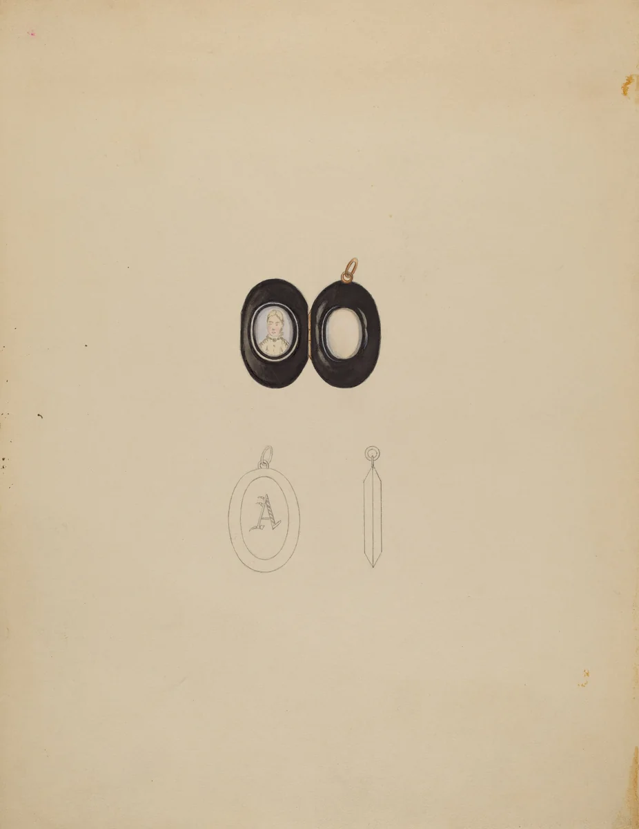 Locket by Vincent Burzy, index of american design, 1935-1942