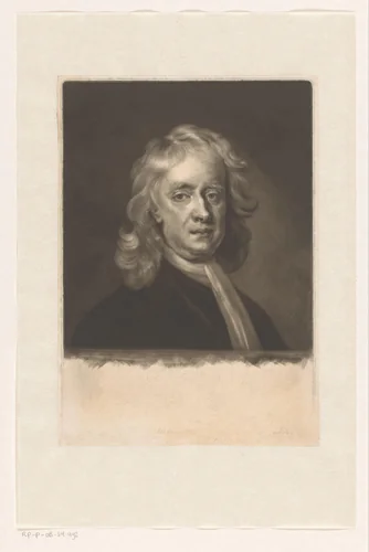 Portret van Isaac Newton by James McArdell, print, 1760