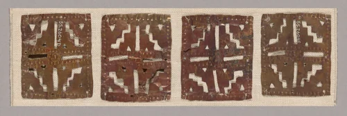 Rectangular Costume Ornaments with Geometric Motifs by Chimú or Inca, metalwork, 1000-1450