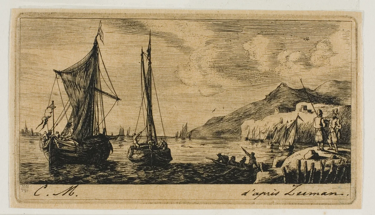 Calais Boats in Vlissingen by Charles Meryon, print, 1850