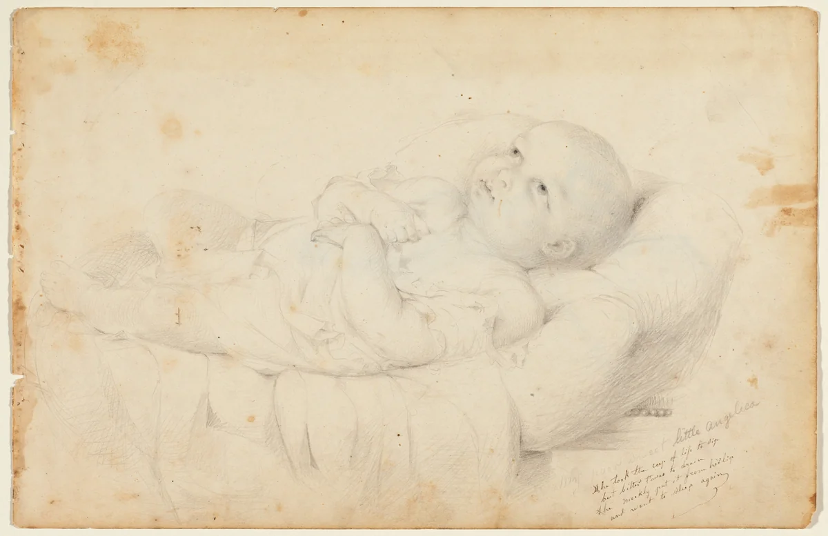 My Poor Sweet Little Angelica by Lilly Martin Spencer, drawing, 1801-1899