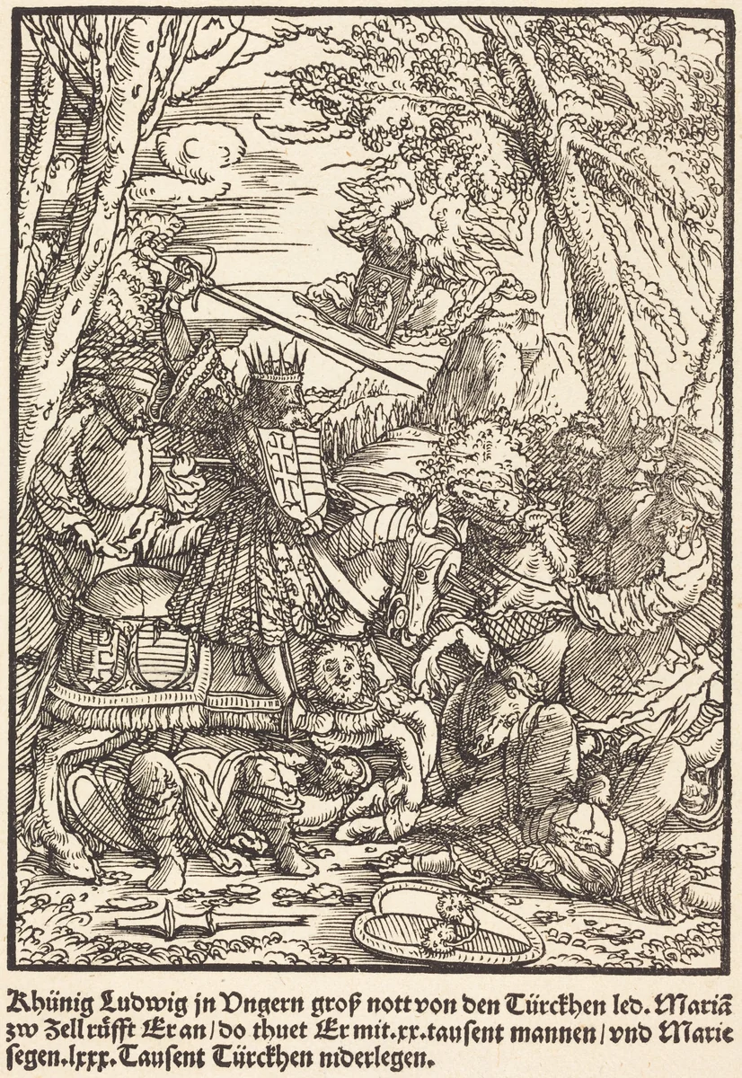 Khunig Ludwig ... by Master of the Miracles of Mariazell, print, 1503