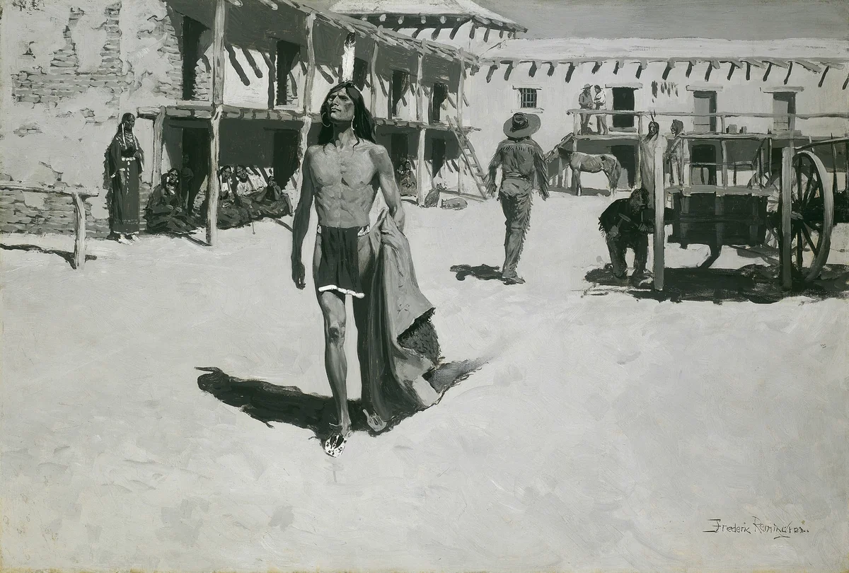 Nothing But Cheerful Looks Followed the Bat by Frederic Remington, painting, 1900