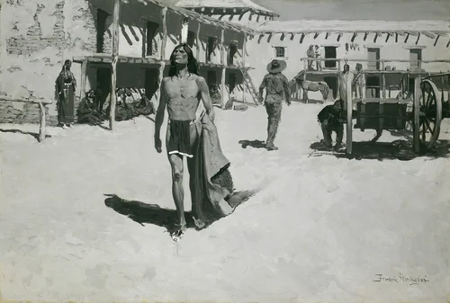 Nothing But Cheerful Looks Followed the Bat by Frederic Remington, painting, 1900