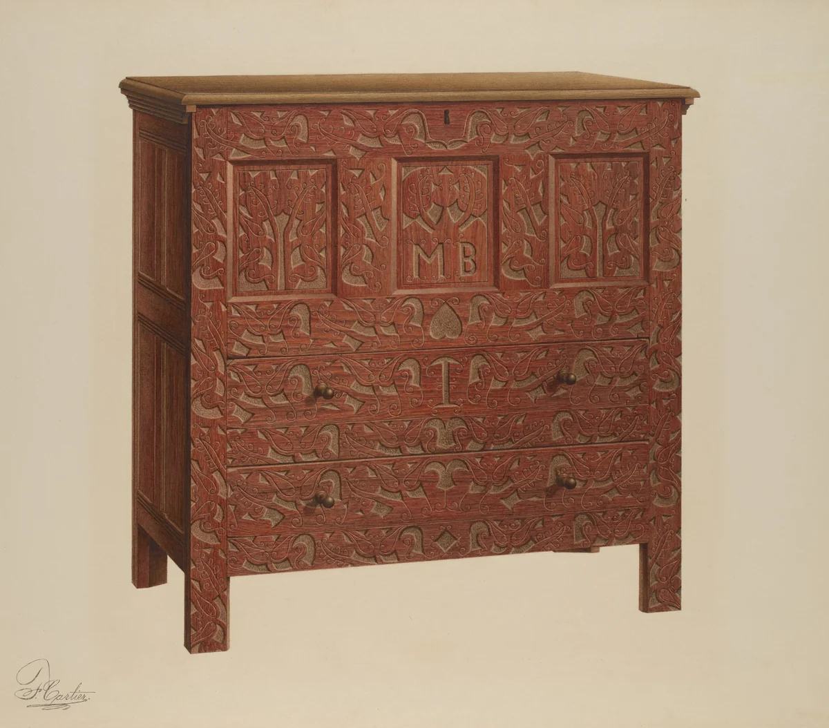 Chest by Ferdinand Cartier, index of american design, 1939