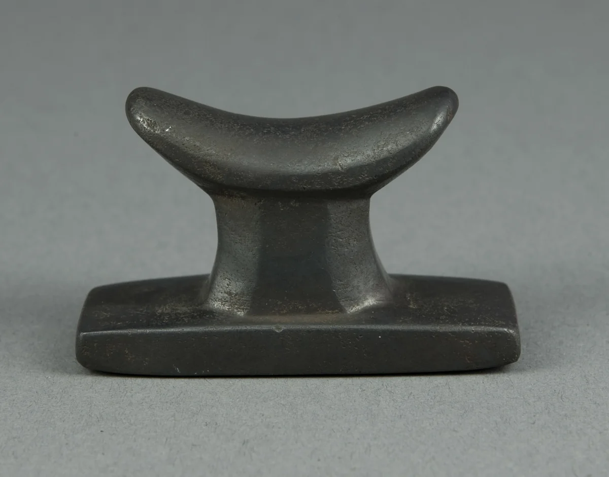 Amulet of a Headrest by Egyptian, metalwork, -700--1