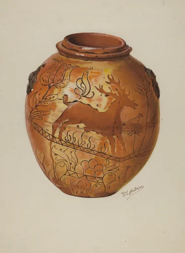 Pa. German Jar by William Antrim, index of american design, 1937
