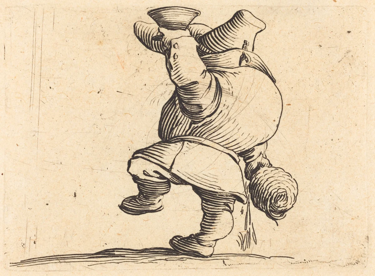 The Drinker, Back View by Jacques Callot, print, 1622