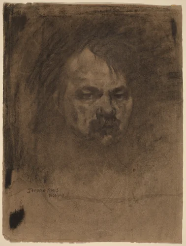 Self-Portrait by Jerome Myers, drawing, 1906