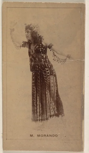 M. Morando, from the Actresses series (N245) issued by Kinney Brothers to promote Sweet Caporal Cigarettes by Kinney Brothers Tobacco Company, photograph, 1890