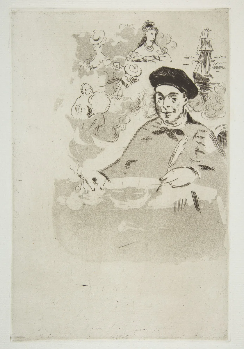 Frontispiece for an edition of "Les Ballades" by Théodore de Banville by Edouard Manet, print, 1874