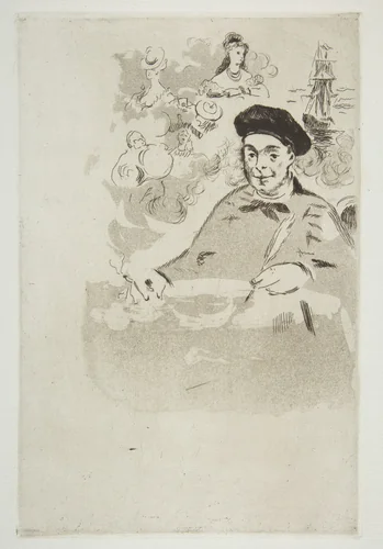 Frontispiece for an edition of "Les Ballades" by Théodore de Banville by Edouard Manet, print, 1874